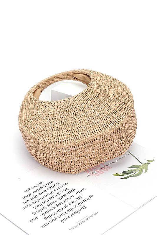 Woven Crescent Shoulder Bag