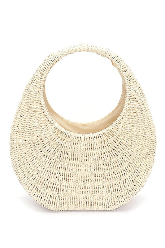 Woven Crescent Shoulder Bag