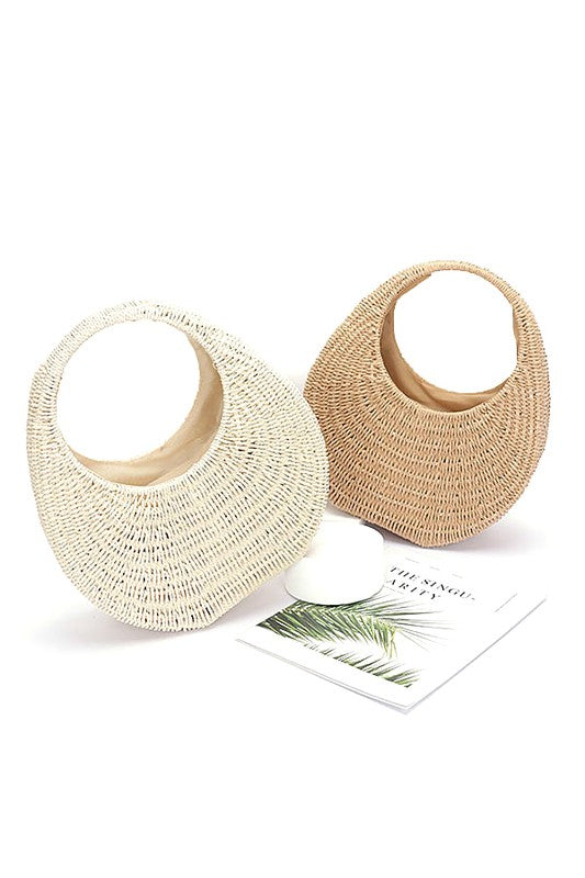 Woven Crescent Shoulder Bag