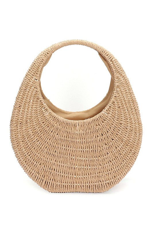 Woven Crescent Shoulder Bag