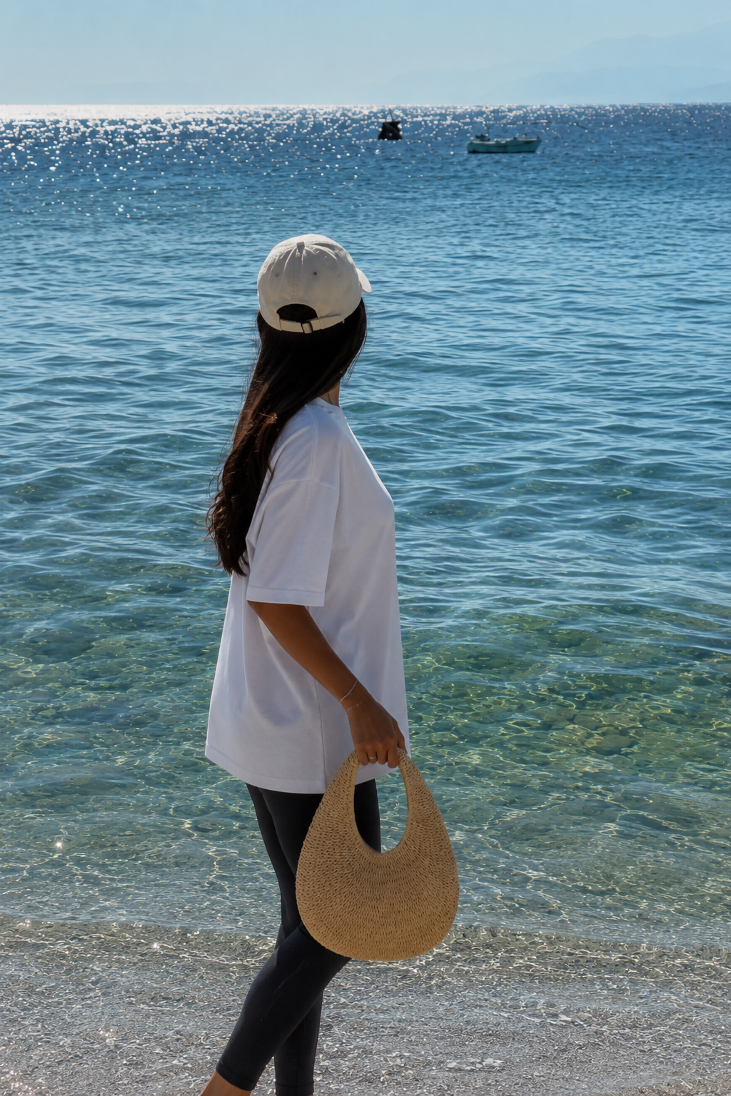 Woven Crescent Shoulder Bag