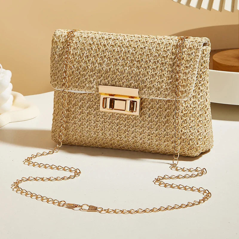 Luna Woven Straw Crossbody Bag
