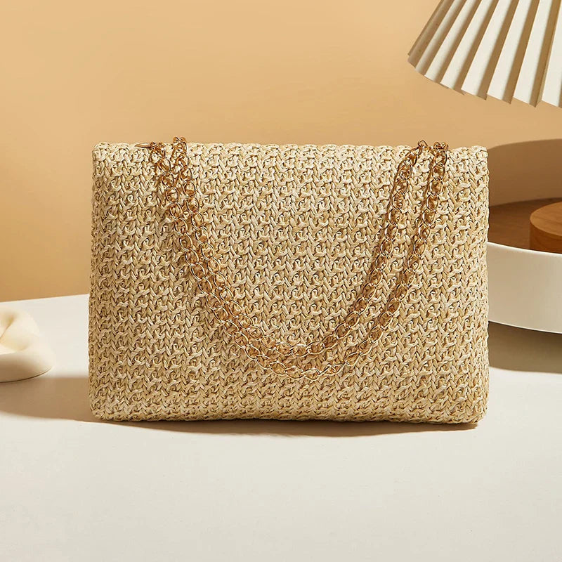Luna Woven Straw Crossbody Bag
